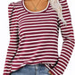Full Size Striped Round Neck Long Sleeve T-Shirt