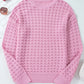 Round Neck Dropped Shoulder Long Sleeve Sweater