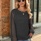 Full Size Round Neck Lace Long Sleeve T-Shirt Plus Size