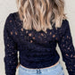 Crochet Turtleneck Long Sleeve Top