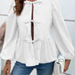 Peplum Tied Long Sleeve Blouse