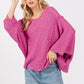 SAGE + FIG Distressed Asymmetrical Open Stitch Sweater