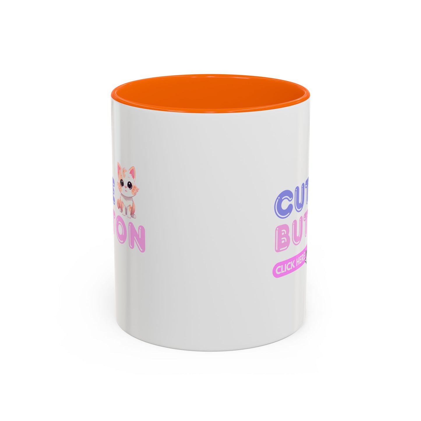 Cute Button Click Here Accent Coffee Mug (11, 15oz) | Made to Order