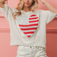 BiBi Striped Heart Contrast Knit Top - Brand BiBi