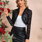 Lace Open Front Long Sleeve Cover Up