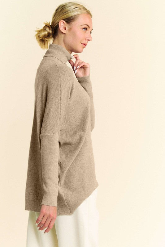 Davi & Dani Turtleneck Long Sleeve Knit Top