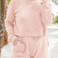 Ribbed Round Neck Long Sleeve Top and Shorts Set