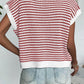 Full Size Striped Round Neck Sweater Vest