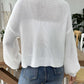 Heart Button Down V-Neck Long Sleeve Cardigan