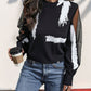 Mock Neck Mesh Long Sleeve Blouse