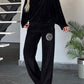 Full Size Boat Neck Long Sleeve Top and Pants Set