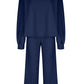 Round Neck Long Sleeve Top and Pants Set