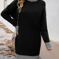Devine Striped Mock Neck Long Sleeve Sweater Dress