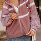 Lace Detail Zip Up Sherpa Patchwork Jacket