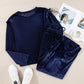 Frill Round Neck Long Sleeve Top and Pants Set