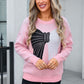 Bow Round Neck Dropped Shoulder Sweater