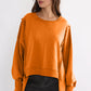Exposed Seam High-Low Long Sleeve Sweatshirt