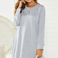 Pocketed Round Neck Long Sleeve Dress