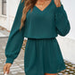 Cutout V-Neck Long Sleeve Mini Dress
