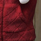 Fuzzy Plaid Texture Zip Up Vest Coat