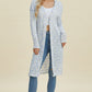 Double Take Full Size Open Front Longline Cardigan