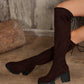 JacquardNights Leopard Round Toe Block Heel Boots