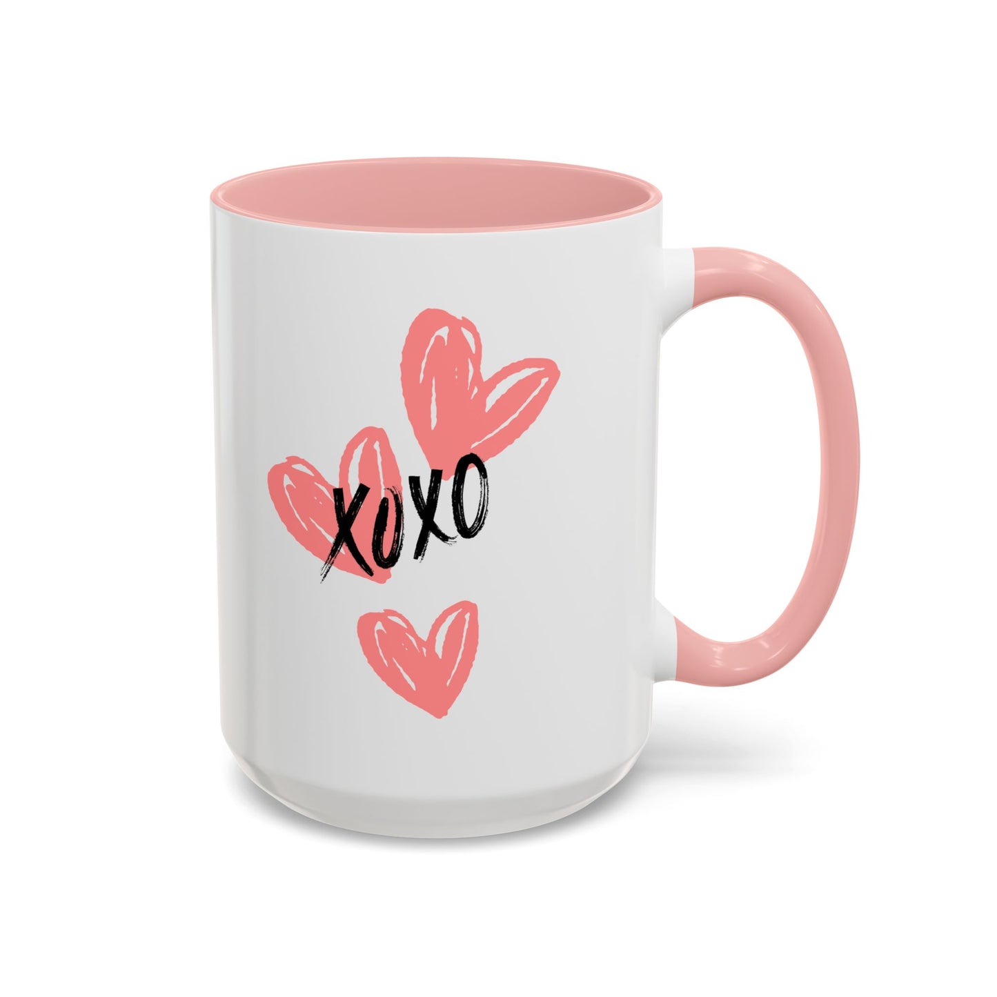 Heart XOXO Accent Coffee Mug (11, 15oz) | Made to Order