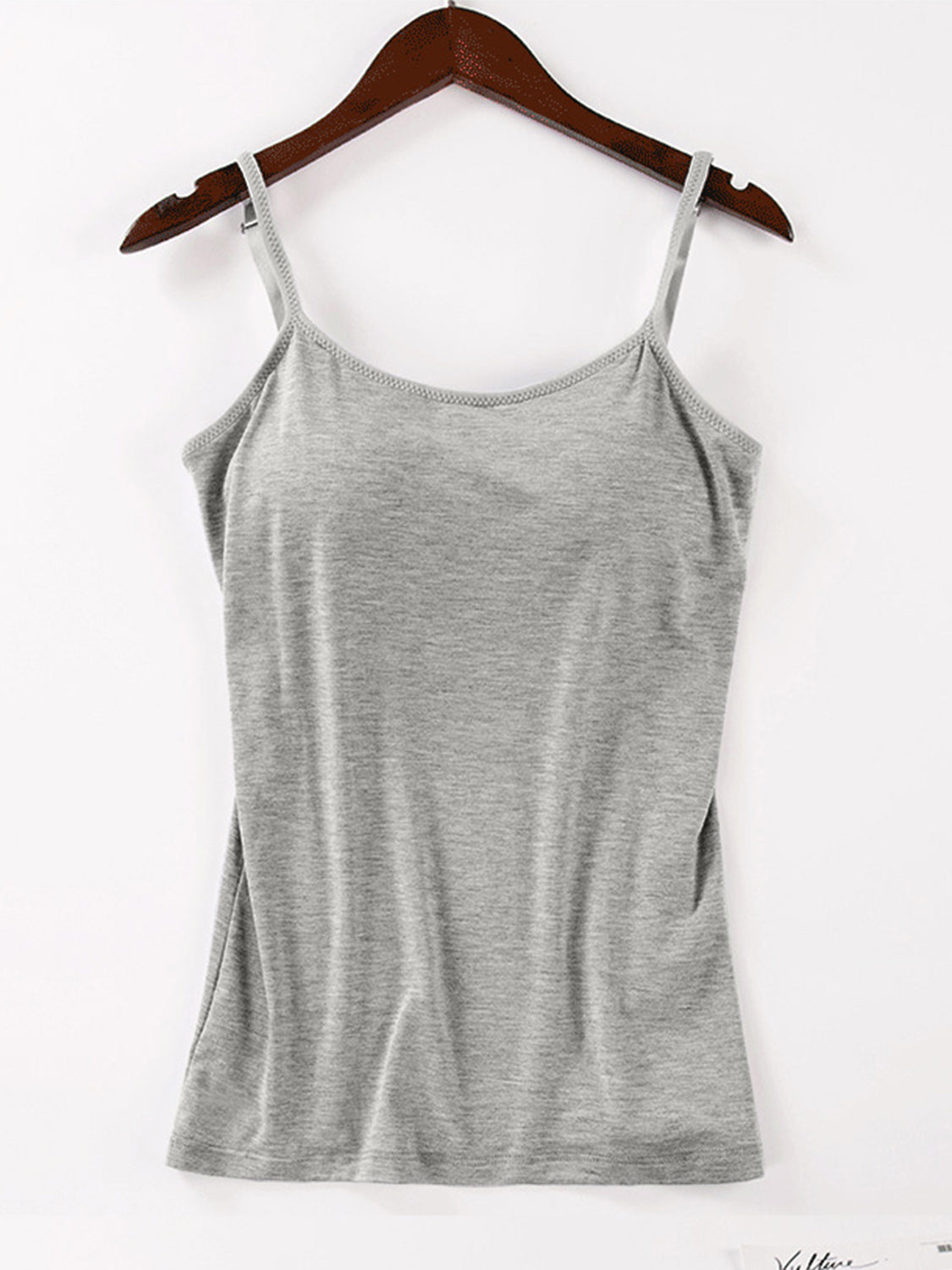 Full Size Scoop Neck Adjustable Strap Cami