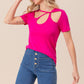 BiBi Cutout Asymmetrical Neck Short Sleeve T-Shirt - Brand BiBi