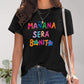Full Size Letter Graphic Round Neck Short Sleeve T-Shirt