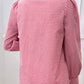 Pocketed Plaid Tie Neck Long Sleeve Shirt
