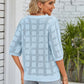 Openwork Round Neck Knit Top