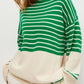 Striped Mock Neck Long Sleeve Sweater