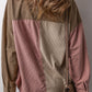 Dusty Pink Button Up Color Block  Long Sleeve Shacket