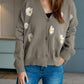 Daisy Button Up V-Neck Cardigan