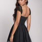 Lace Detail Square Neck Cap Sleeve Mini Dress