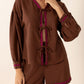 Tied V-Neck Long Sleeve Top and Shorts Set