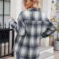 Plaid Collared Neck Long Sleeve Shirt