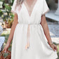 Tassel V-Neck Short Sleeve Dress