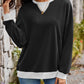 Contrast Round Neck Long Sleeve Sweatshirt