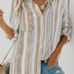 Striped Collared Neck Long Sleeve Shirt