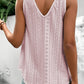 Eyelet V-Neck Wide Strap Tank
