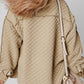 Exposed Seam Collared Neck Button Up Shacket