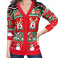 Reindeer Button Up Long Sleeve Cardigan