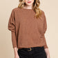 BOMBOM Drop Shoulder Long Sleeve Knit Top
