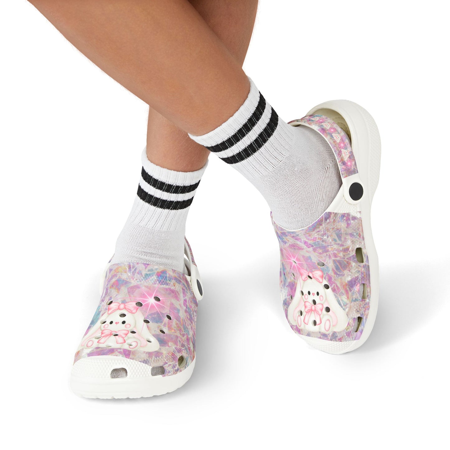 Cute Bunny Kid's EVA Foam Clogs (AOP) | Made to Order