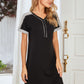 Contrast Stitching Contrast Short Sleeve Dress