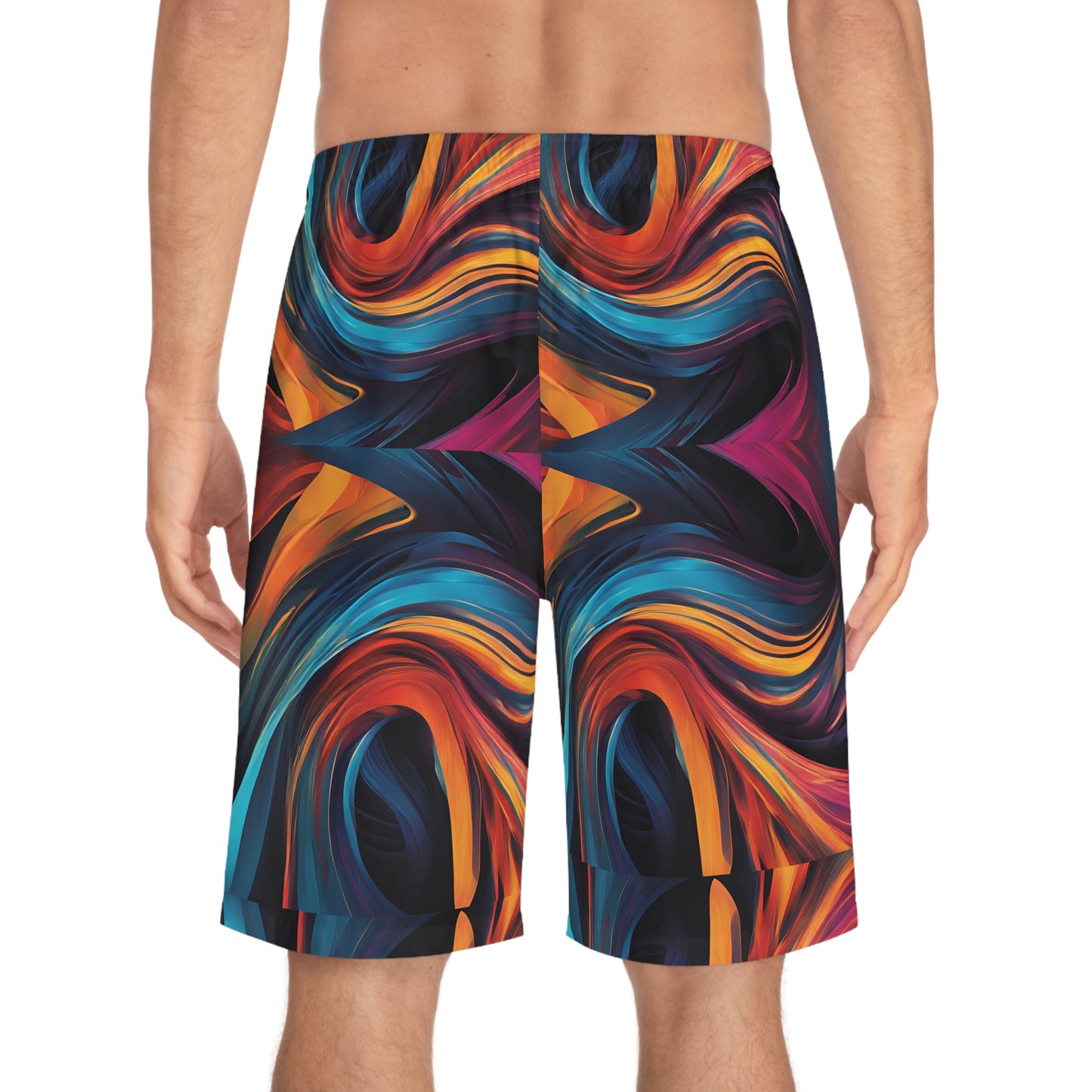 Men's Cool Abstract Orange Board Shorts (AOP) | Made to Order