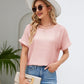 Round Neck Short Sleeve Blouse