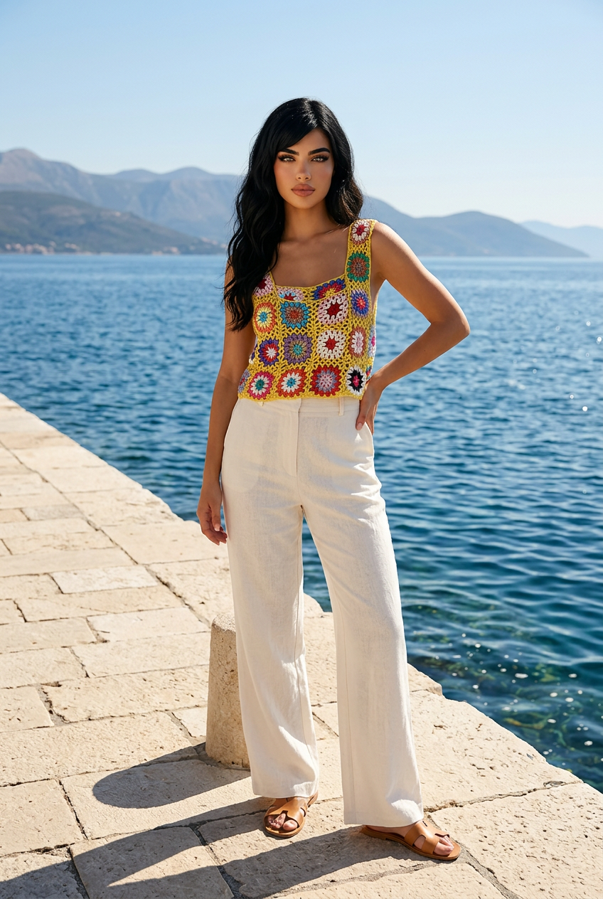 Knit Crop Top Cover Up *